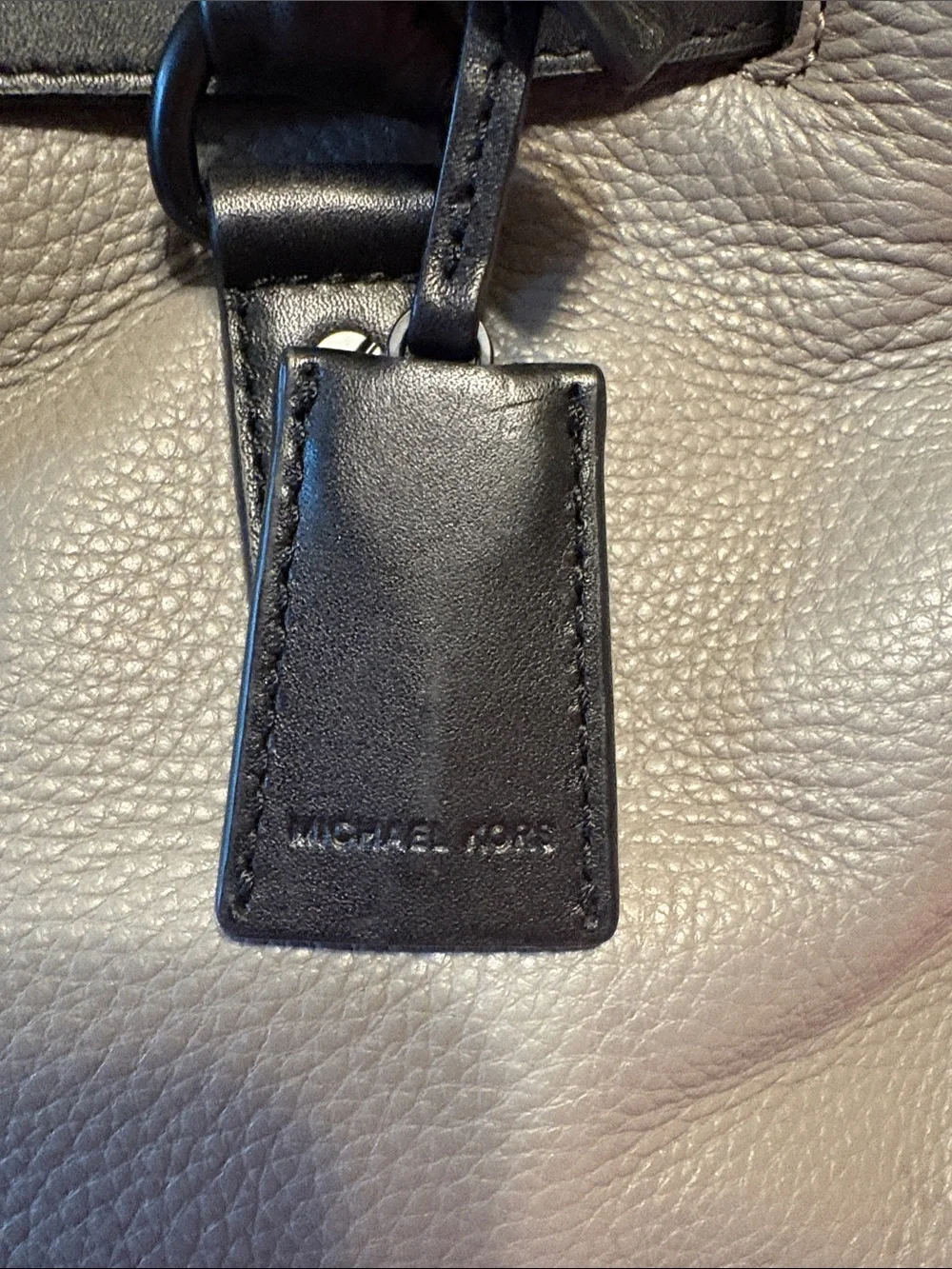 Michael Kors Gray and Black Leather Satchel with Chain Strap